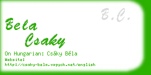 bela csaky business card