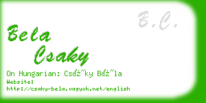 bela csaky business card